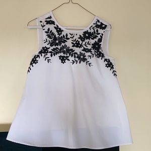 Zara embroidered sleeveless top
